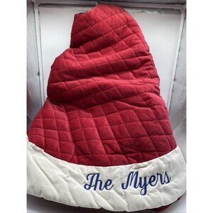 Pottery Barn Velvet Tree Skirt Christmas Quilted Monogram The Myers 60 inches
